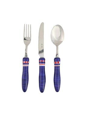 Set of 3 Vietri Positano Blue Three-Piece Flatware Place Settings - NEW